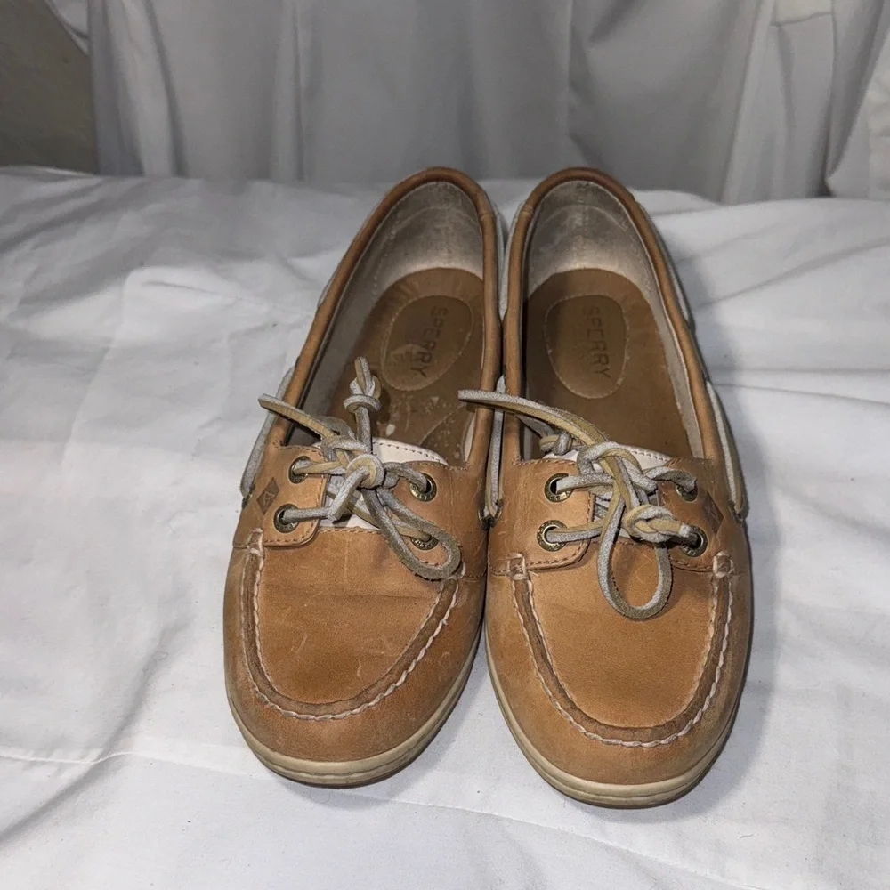 Sperry Women’s Brown Leather Top-Sider Boat Shoes Size 7.5 Preppy Academia